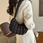 Quilted Pleated Shoulder Bags for Women Padded Bag Nylon Handbags Bucket Purse Cloud Bubbles Hobo Puffer Nylon Tote Bag bolsas