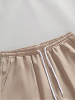 Summer Fashion Men's Suit Elegant Plant Printing Pattern Short-sleeved Lapel Shirt And Drawstring Shorts Leisure Two-piece Suit