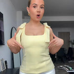 TRAF Butterfly Crop Top Woman Summer Yellow White Slip Top Cute Bow Off Shoulder Tank Top Tanks & Camis Sleeveless Backless Tops