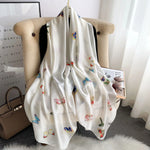 180*90cm fashion Luxury Brand Scarf Women Shawl  Wrap Spring muffler Hijab Bufanda Foulard Female Bandana Beach Stoles 2022 Silk
