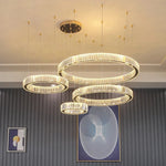Modern Luxury Ring Crystal Led Ceiling Chandelier Living Dining Room Bedroom Lustre Decor Pendant Lights Hanging Lamp Fixture