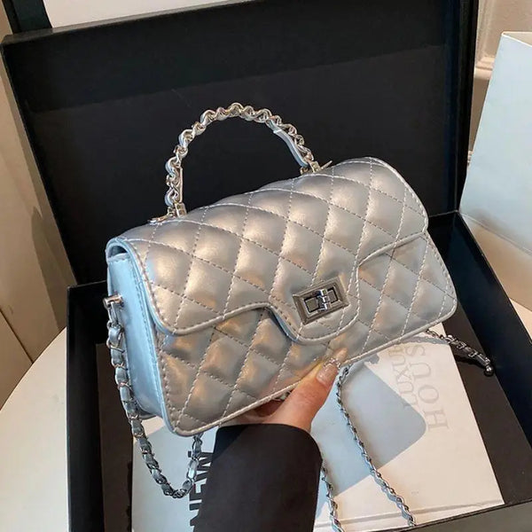 Women's Small Crossbody Bag Single Shoulder Handbag with Chain Strap - Mini Purse for Casual Daily Evening Use