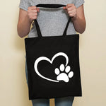 Cute Dog Harajuku Fashion Shopping Black Bags Canvas Tote Bag Bulldog Mom Dachshund Reusable Cloth Bag Handbag Shoulder Bags