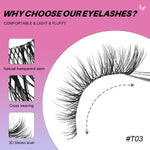 GROINNEYA Half Lashes Cat Eye Lashes Soft Natural Clear Band Lashes Natural Look Faux Mink Wispy Mink Eyelashes Makeup