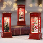 Christmas Chestnut Telephone Booth Christmas Desktop Decoration Luminous Telephone Booth Creative Night Light Christmas Gifts