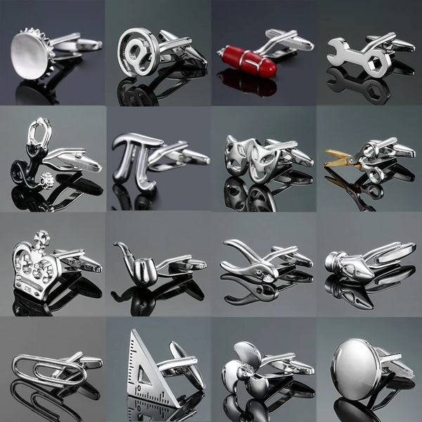 All new models Copper material fashion brand men's French shirt cufflinks small tool mathematical symbol modeling cufflinks