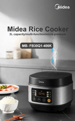 Midea 3L Rice Cooker Color Screen Button Electric Cooker Multifunctional Menu Household Electric Cooking Pot For Kitchen