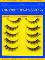 GROINNEYA Half Lashes Cat Eye Lashes Soft Natural Clear Band Lashes Natural Look Faux Mink Wispy Mink Eyelashes Makeup