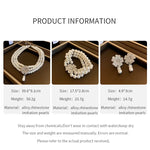 Rhinestone Flower Pearl Multi-layer Necklaces for Women French Luxury Niche Bracelet Temperament Fashion Earrings Jewelry Sets