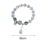 Women Bracelet Imitation Opal Butterfly Pendant Smooth Elastic Band Lady Birthday Gift Exquisite Wrist Bracelet Jewelry