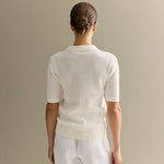 Tornova Short Sleeve Knitted T shirt Woman Summer Casual Loose Lapel Solid Ins Hot Tops Pullover Female Sweater T shirt Outwear