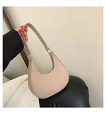 Fashion Felt Cloth Pattern Shoulder Bags For Women Small Handle Underarm Bag Clutch Luxury Solid Color Female Handbag With Purse