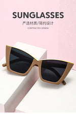 INS Vintage Cat Eye Sunglasses Women Square Small Frame Sun Glasses Female Brand Designer Retro Shades Fashion Oculos De Sol