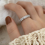 Fashion Letter X Cross Open Ring for Women Girls Clear Geometric Zircon Engagement Rings Wedding Party Jewelry