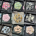 6.8cm New Camellia Flower Brooch Coarse Woolen Fabric Handmade Super Shaped Pins Women's High-end Luxury Corsag