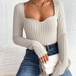 Rib knit cold wind niche design sense of autumn and winter sweater