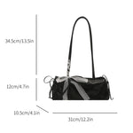 French Elegant Square Bag Korean Bow Decoration Pu High-quality Bag Niche Simple Ballet Style Shoulder Bag New Casual Women Bags