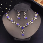 3 Pcs Sweet Jewelry Set Exquisite Rhinestone Pendant Banquet Party Women Fashion Romantic Crystal Necklace Earring Accessory Set