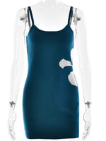 JULISSA MO Knit Print Vacation Sexy Backless Women Dress Blue Spaghetti Strap Mini Dress Female Summer New Casual Beachwear 2025