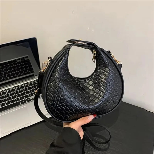 PU Leather Shoulder Bag Fashion Solid Color Lattice Crossbody Bag Small Bag Ladies Trend Luxury Designer Handbags