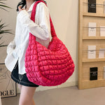 2025 Niche Design Pleated Cloud Bag For Women Large Capacity Shoulder Crossbody Bag Nylon Tote Bag Ladies Handbags