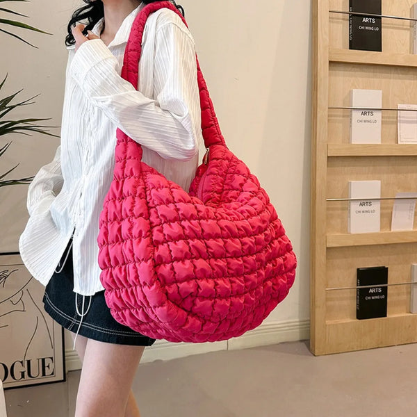 2025 Niche Design Pleated Cloud Bag For Women Large Capacity Shoulder Crossbody Bag Nylon Tote Bag Ladies Handbags
