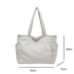 Corduroy Daily Handbag Fashionable Versatile Shoulder Bag for Women Multi-Compartment Zipper Closure Commute Women's Tote Bag