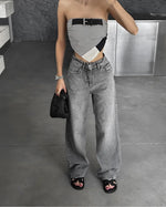 Z1975 straight height waist long jeans 2025 traf Autumn/Winter New Wash Product y2k Classic  Jeans for women