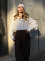 Bornladies 100% Cotton Spring Summer Versatile Lazy Casual Shirt Women's Fashionable Solid Color Loose Shirt Cardigan Shirt