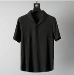 Summer 2024 Casual Suit V-neck Short Sleeve And Drawstring Pants Light Texture For A Cool Summer Solid Color V-neck Suit