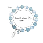 Hot Selling Star Feather White/Sky Blue Crystal Beaded Strand Women's Bracelets Fashion Jewelry Accessories Wholesale YBR1228