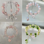 Butterfly Star Moon Flower Pendant Glazed Bracelet Jewelry Gift with Colorful Beads Bead Chain Beauty Accessory Lucky Bracelet