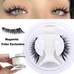 Hot Magnetic Eyelashes Set 1 Pair Reusable No Glue Needed False Eyelashes with Magnetic Tweezers Curly Faux Lashes Makeup Tool