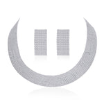 3pcs Women's Jewelry Set Rhinestone Earrings Necklace New Wedding Party Luxury Fashion Accessories-4068