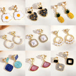 Women's Pearl Ear Clip Without Ear Hole Korean Edition Short Style Elegant Ear Hanger High End Light Luxury Square Earrings