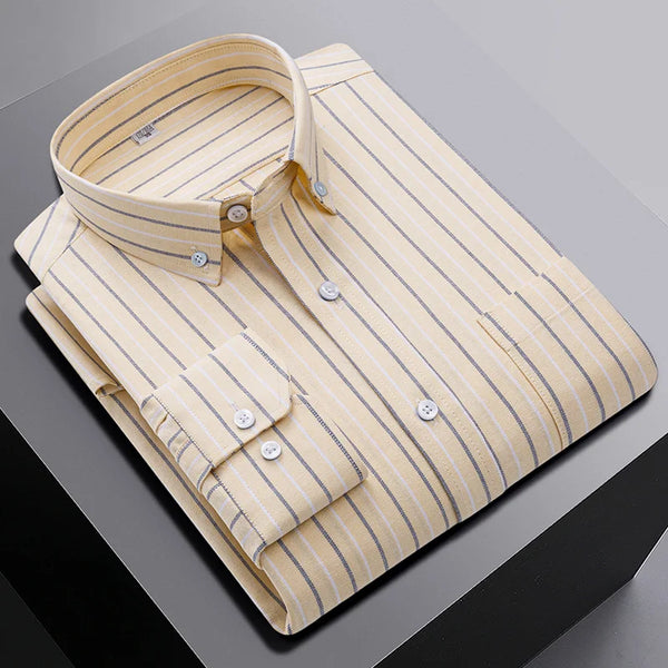 New in shirt ovresize long-sleeve 100%cotton shirts for men slim fit formal plain shirt plaid casual tops designer black clothes