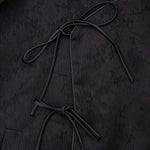 Fashionable Chinese Style Jacquard Shirt Jacket Women's Top Round Neck Long Sleeve Lace-up Buckle Vintage Loose Blouse Coat