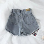 PTKPCC New Summer Korean Retro High-waist Loose  Jeans Shorts Women Versatile Edge Casual Hot Pants Women Clothing Jeans PTKPCC