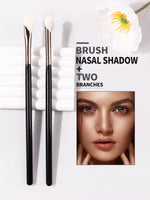 2PCS Cangzhou Sickle Nose Shadow Brush for Sculpting, Nose Wing Halo Dyeing, Super Soft Makeup Brush, Diagonal Nose Brush Tool