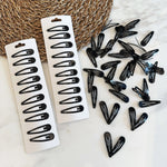 Wholesale 10/20/50/100pcs/set Women Black Waterdrop Shape Basic Alloy Hair Clips BB hairpins Barrettes Fashion Hair Accessories