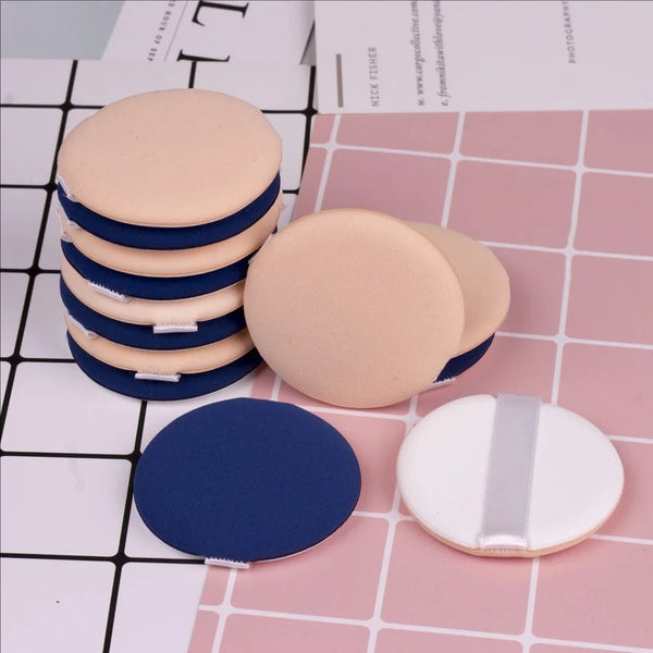 MJ Mini Round Air Cushion Puff Thin Lightweight Foundation Sponge Dry Wet Dual-Use