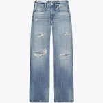 UNIZERA Women's Fashion Piercing Jeans Zipper Pocket Decoration Spring/Summer New Product Women's Clothing