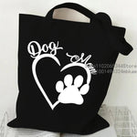 Dog Cat Paw Heart Print Handbags Women Men Harajuku Fashion Shoulder Bag Casual Funny Animal Lover Shopping Trend Cute Tote Bag