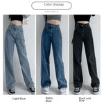 1970s Retro Crossbody High-waist Slimming Drag-on Straight-crotch Long Pants Women Summer Cotton Material