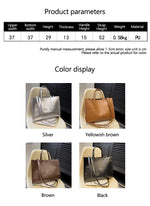 Large Capacity Fashionable Tote Bag With Letter Print Fashion Solid Color Simple Crossbody Bag Women Casual Handbag Shoulder Bag