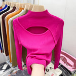 2025 Autumn Winter Sexy Hollow Out Women Sweaters Slim Vintage Jumper Soft Warm Pull Female Casual Pullover Knitted Sweater Tops