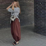 2025 Summer Trendy Linen Cotton Palazzo pants Women Bloomers Trousers