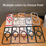 Luxury Magnetic Wireless Charge For Magsafe Case For iPhone 15 14 13 12 11 Pro XR XS Max Shockproof Soft Bumper Cover Clear Case