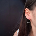 S925 solid sterling silver stud earrings with four-leaf clover ，elegant cute  small flower earrings