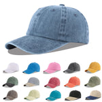 LANGZHEN Unisex Baseball Cap 100% Cotton Fits Men Women Washed Denim Adjustable Dad Hat